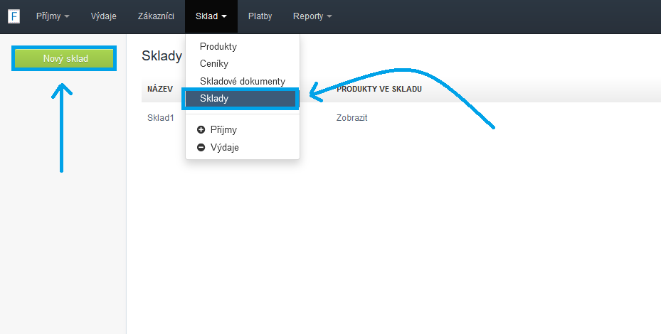 Pridat novy sklad