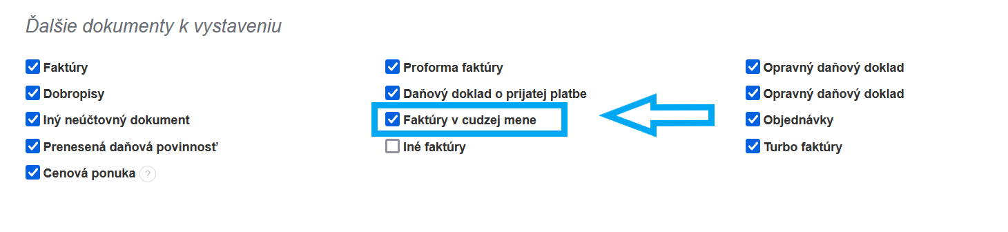 screen obrazujący jakie dokumenty możemy wystawić w Fakturowni