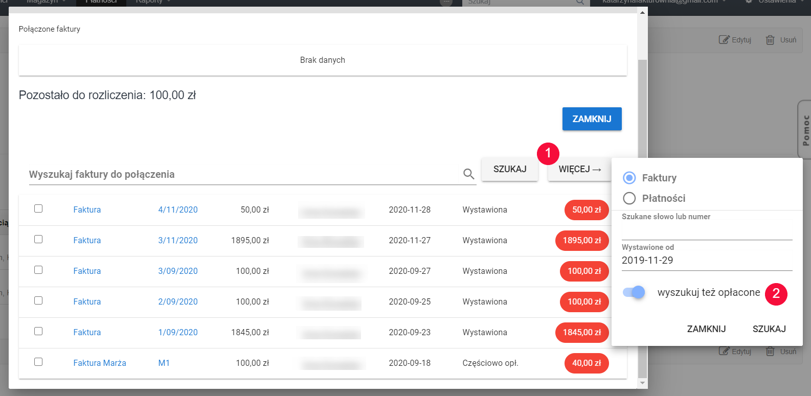 wyszukaj te%C5%BC op%C5%82acone faktury