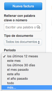 periodo preferido de facturas