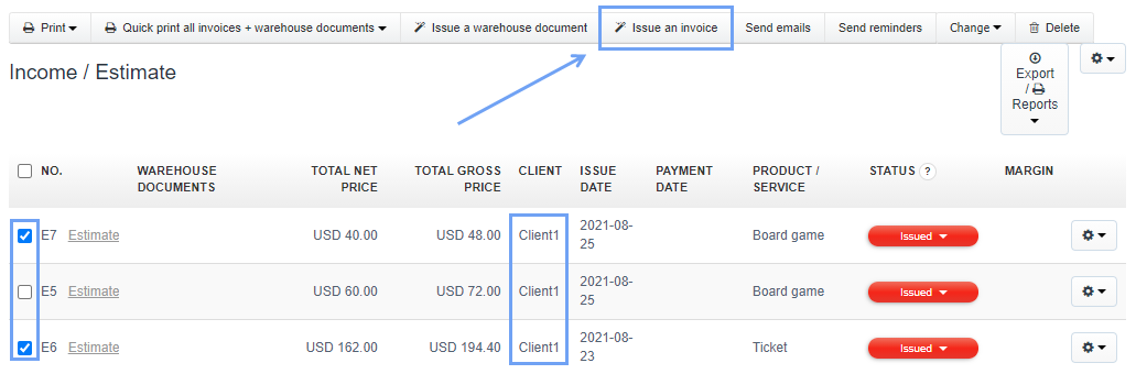estimate same client