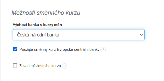 Moznosti smenneho kurzu