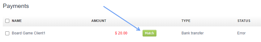 Connecting payments manually