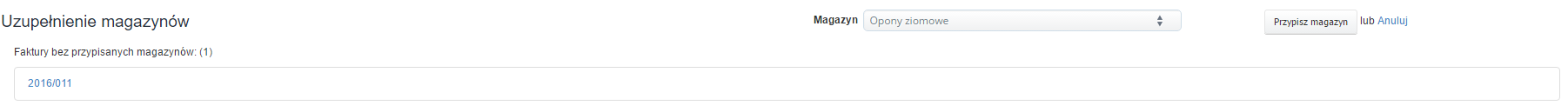 Widok systemu, który wskazuje konieczność przypisania magazynów do faktur, które były utworzone przed aktywacją obsługi magazynowej na koncie.