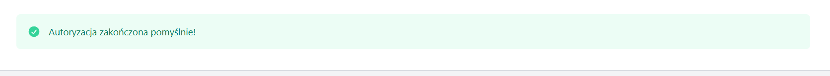 Zielony komunikat potwierdzający zakończenie procesu autoryzacji certyfikatu KSeF w Fakturowni z powodzeniem.