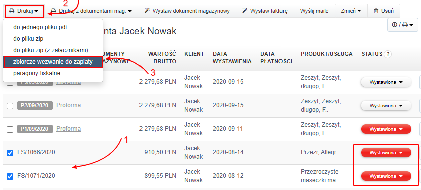 zbiorcze wezwanie 222