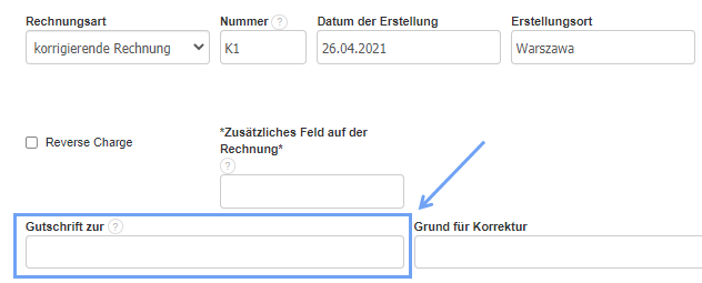 Gutschrift zur