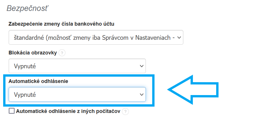 Automaticke odhlaseni 1