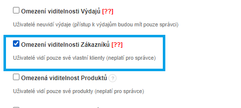 Omezeni viditelnosti zakazniku
