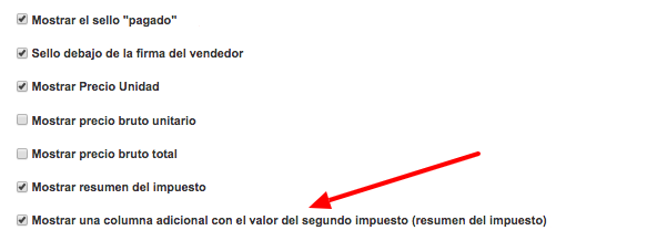 Mostrar una columna adicional con el valor del segundo impuesto