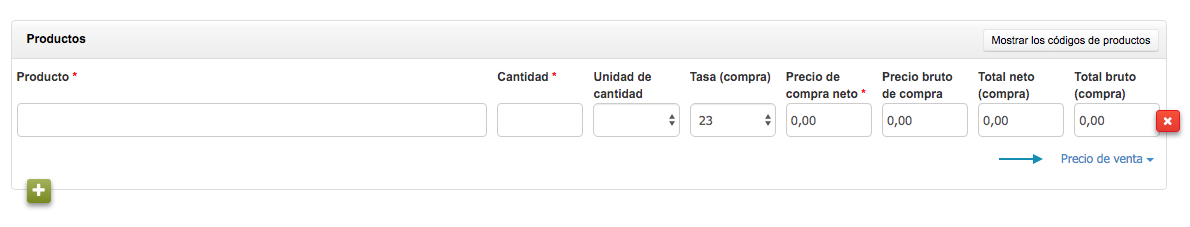 formulario de producto