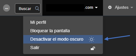 desactivar el modo oscuro en la tienda de facturas
