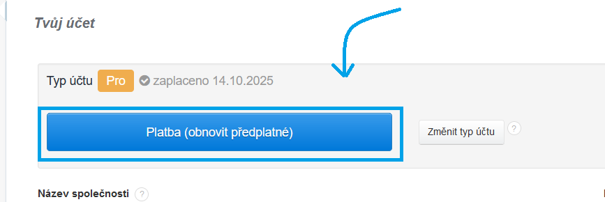 Platba obnovit predplatne