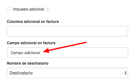 campo adicional en factura