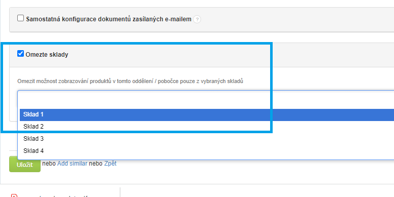 Omezeni viditelnosti skladu