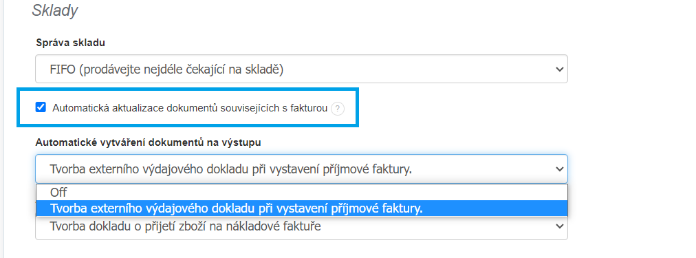 Sada - automaticka aktualizace