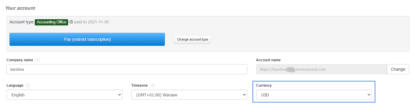 Currency bank account