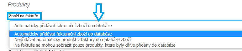 Zbozi na fakture