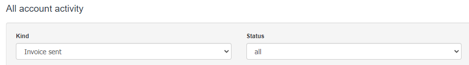 account activity invoice