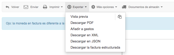 descargar en XML y JSON