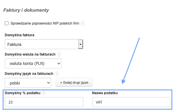 Nazwa domyslnego podatku2