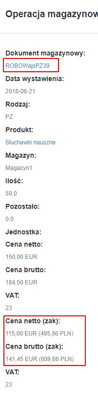 operacje magazynowe
