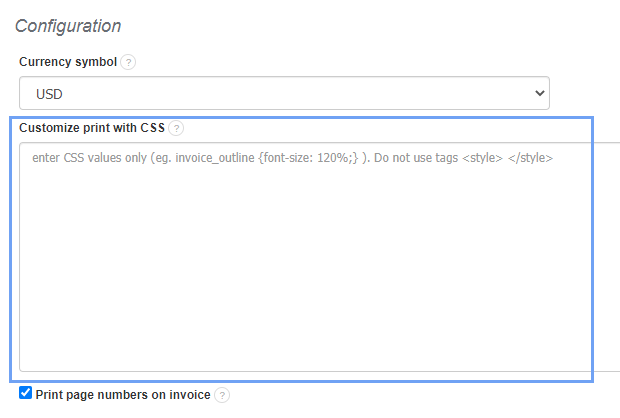 Customize print with css