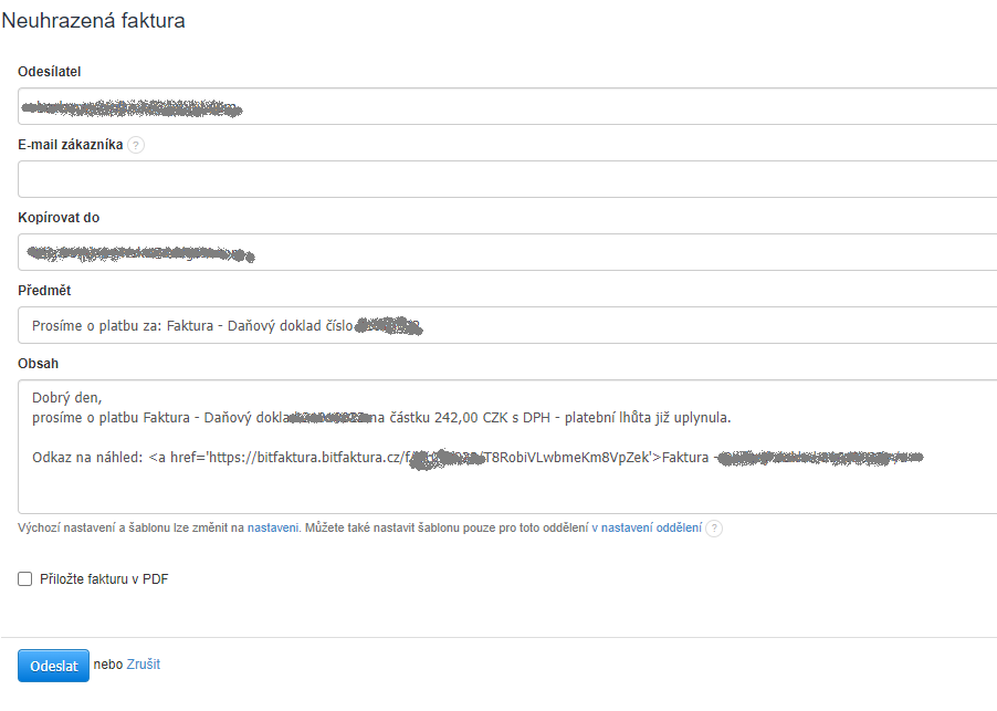 Jak odeslat pripomenuti