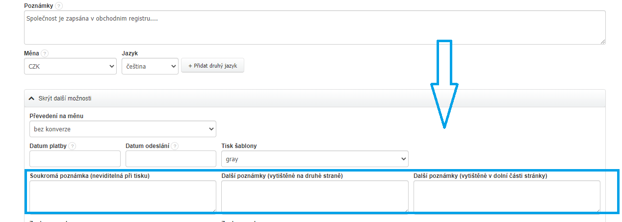 Podrobnosti na fakture