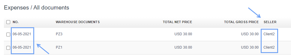 Numbering expenses side 3