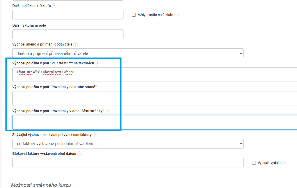 Vychozi polozka POZNAMKY