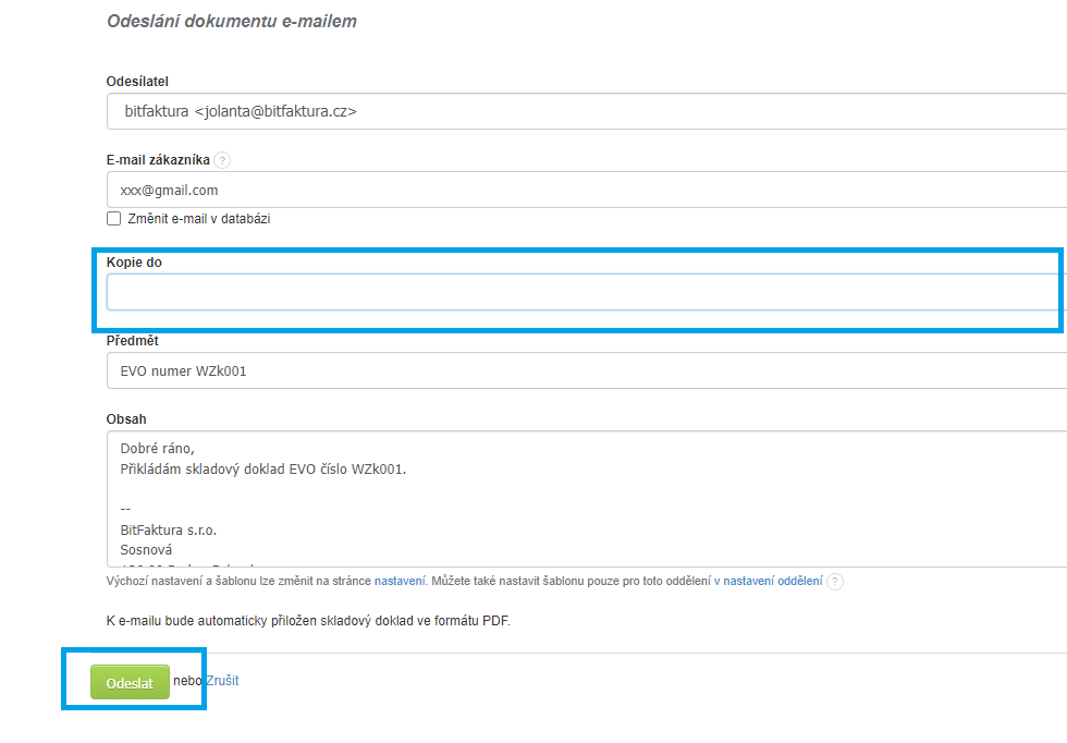 Odeslani dokumentu emailem 2.