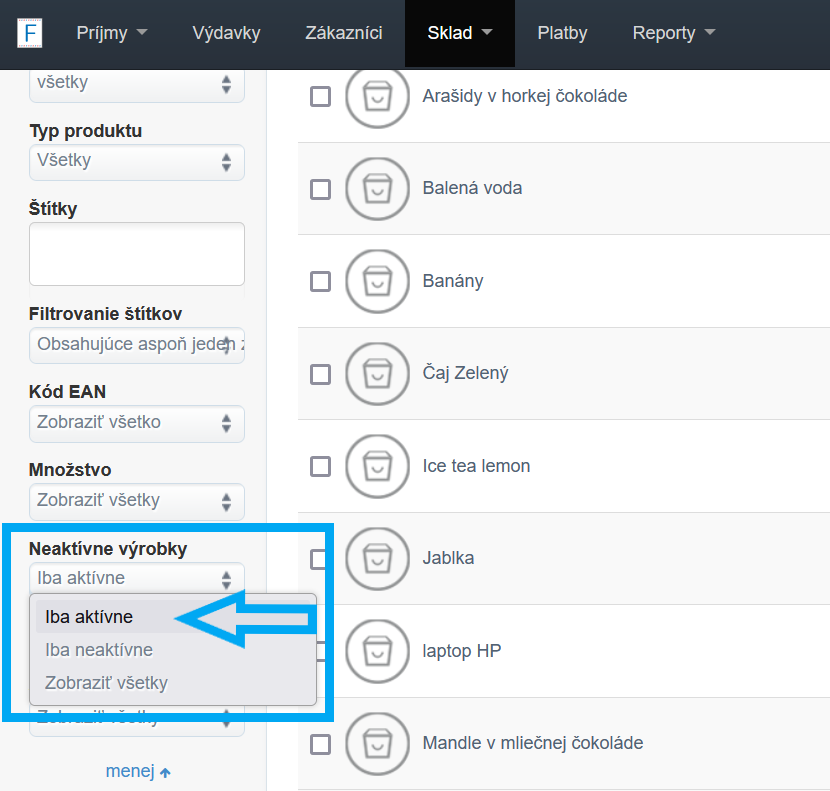 panel boczny nieaktywny