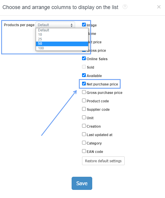Column display products 2