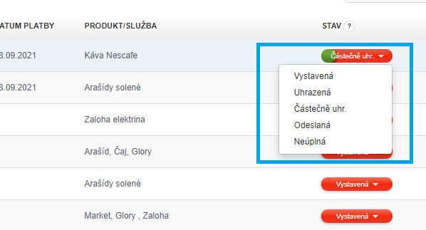 Faktura castecne uhrazena 3