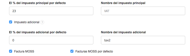 segundo impuesto por defecto
