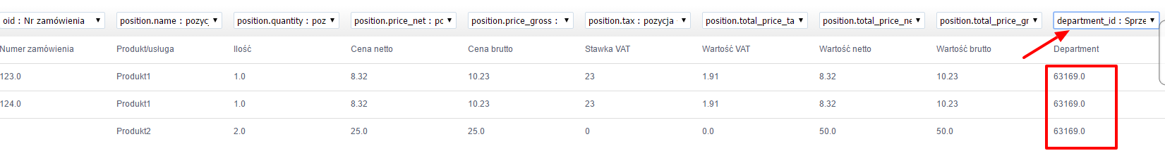 2 krok importu departamet