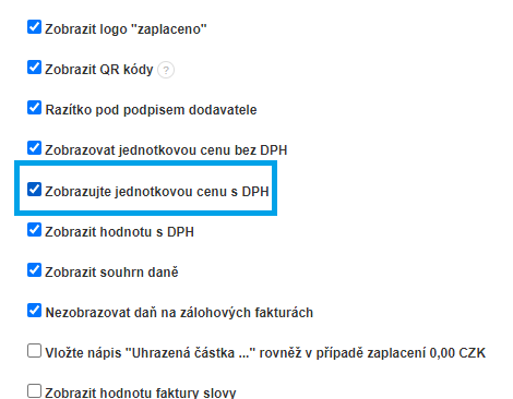 Jednotkova cena s DPH.