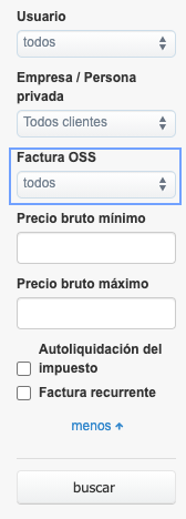 factura OSS filtro