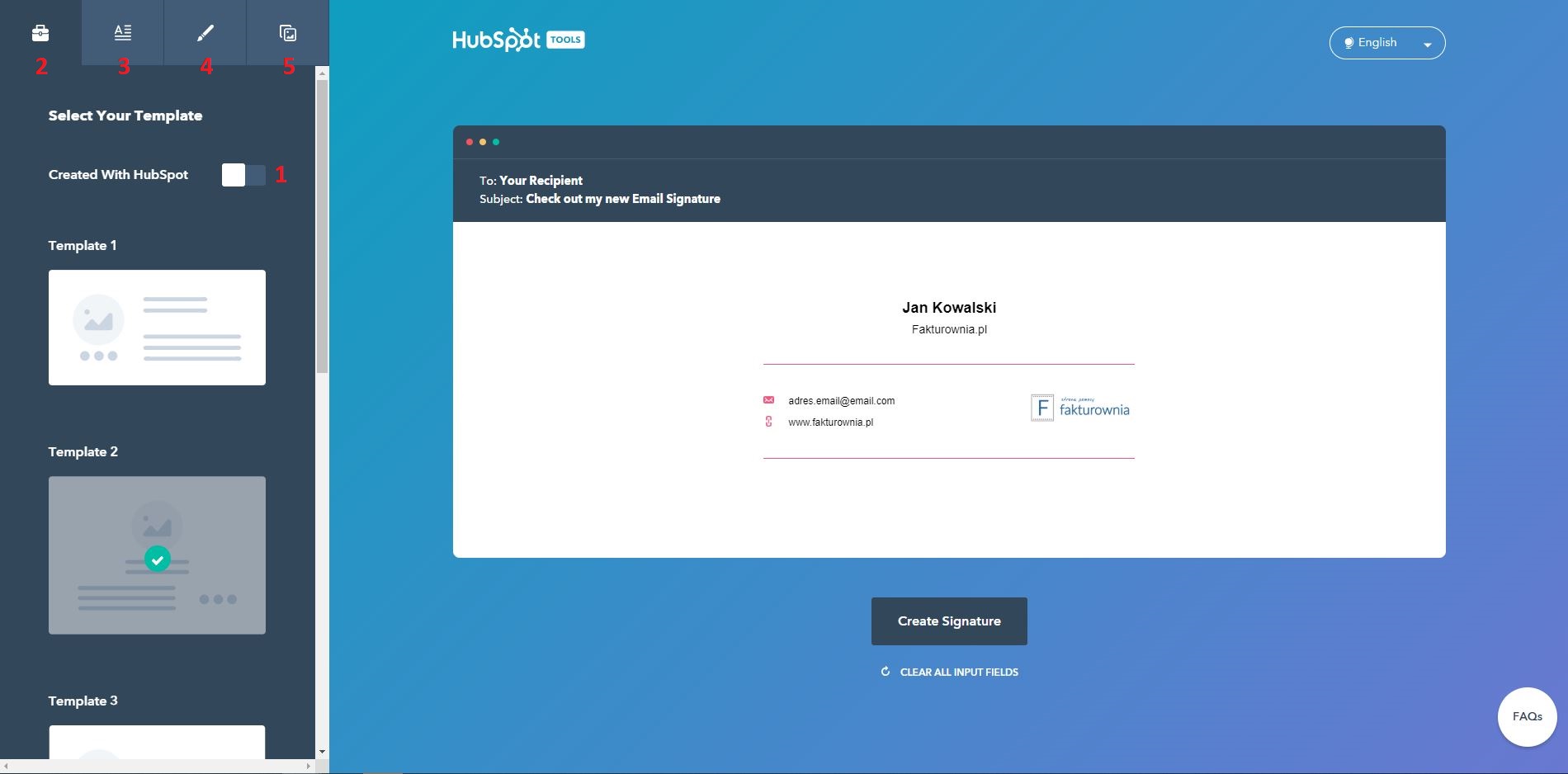stopka footer strona menu