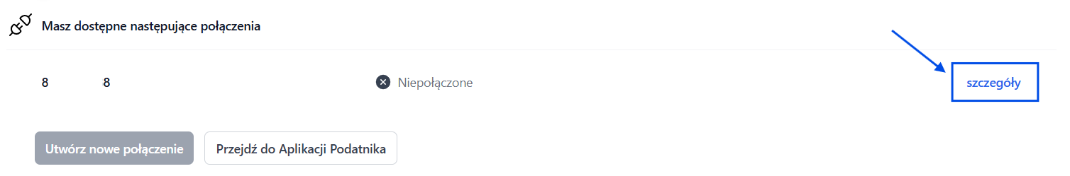 Szczegóły połączenia przy autoryzacji z KSeF.