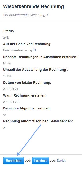 wiederkehrende rechnung 2
