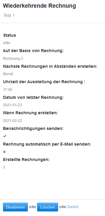 Wiederkehrende Rechnungen 5