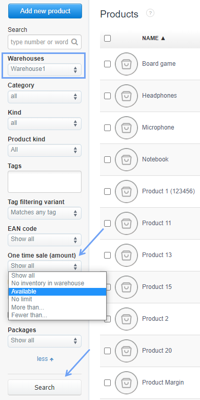 checking products warehouses 2