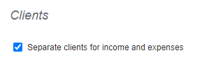 Clients income expenses