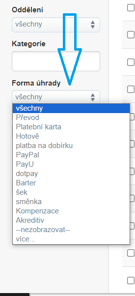 Filtrovani podle seznamu