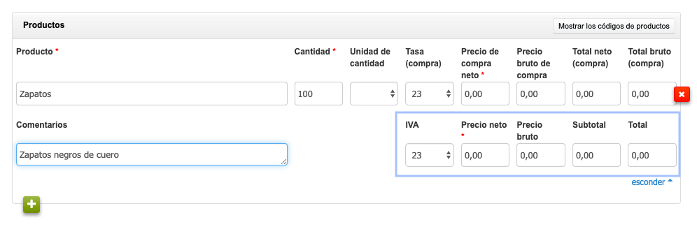 comentarios adicionales sobre el producto