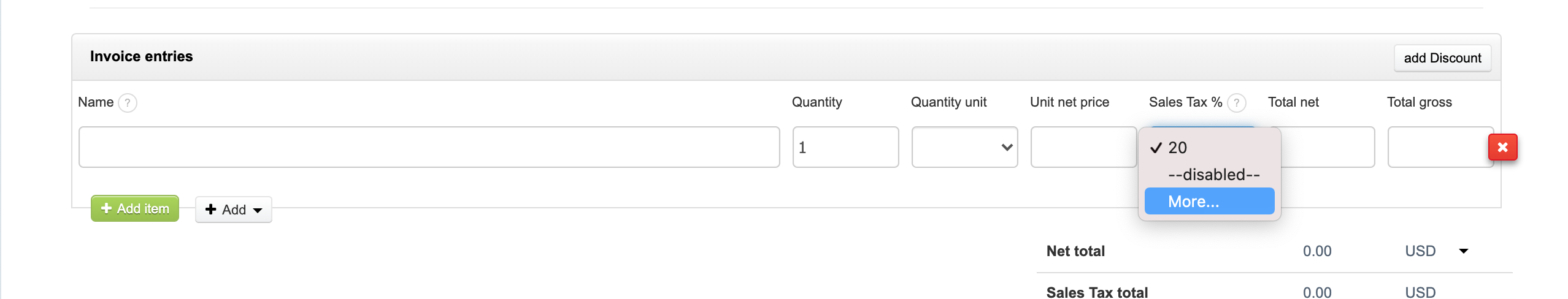 adding a custom sales tax on the invoice