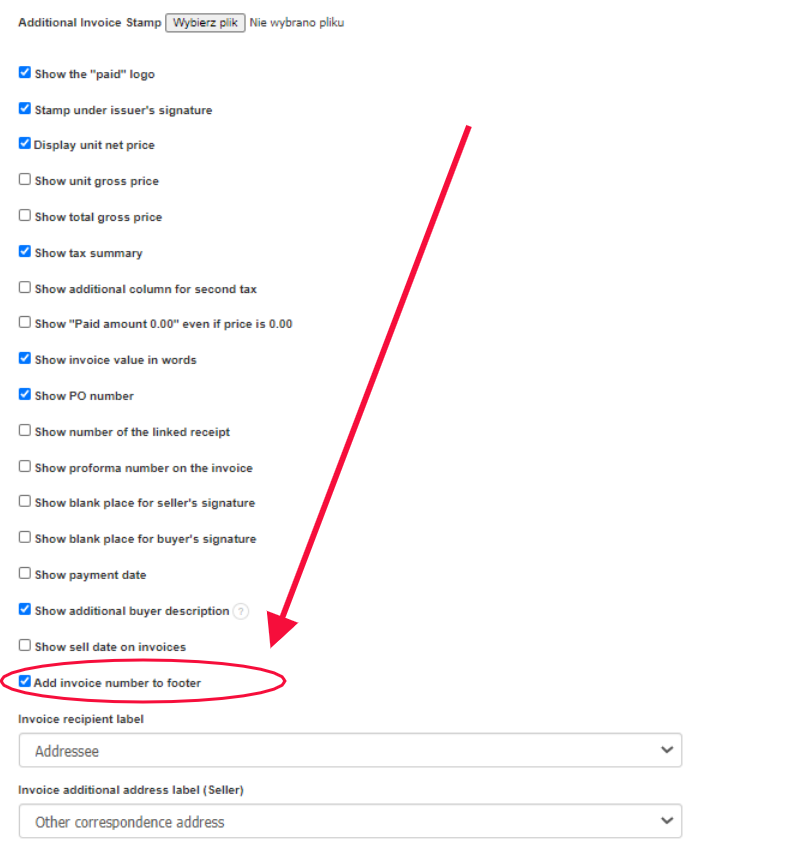 Invoice number in document%E2%80%99s footer 1