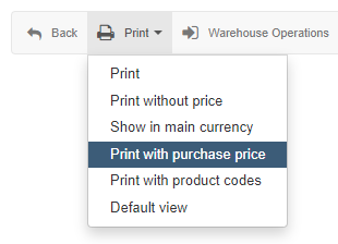 Print purchase price
